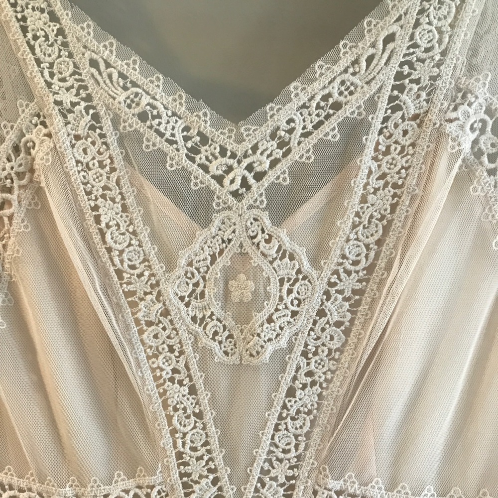 Free People Sheer Top Lace Mini Dress